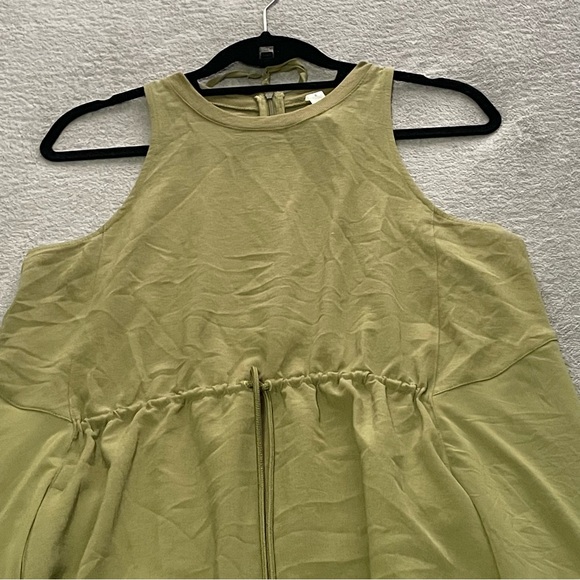 Lululemon mesh overlay high neck dress size 6 in bronze green - Picture 3 of 10